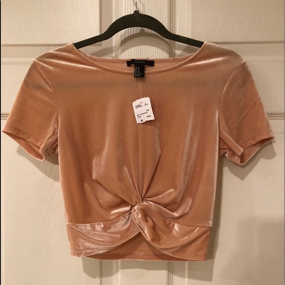 BNWT forever 21 front twist velvet crop top - Picture 2 of 6